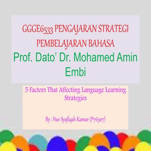 GGGE6533 PENGAJARAN STRATEGI PEMBELAJARAN BAHASA