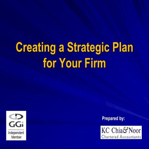 Creating a Strategic Plan for your firm