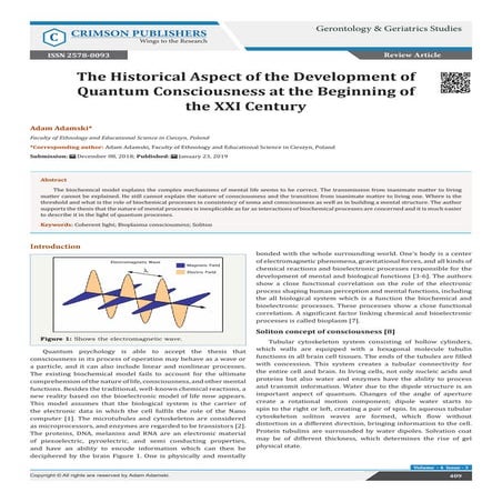 The Historical Aspect of the Development of Quantum Consciousness at ...
