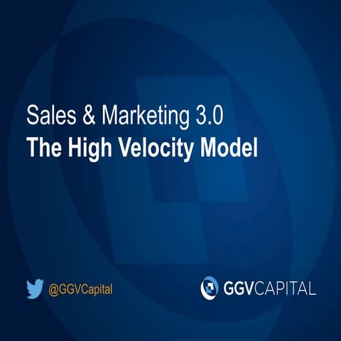 Sales and Marketing 3.0: The High Velocity Model