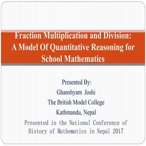 Ghanshyam Joshi ppt for national conference of mathematics@2017 | PDF