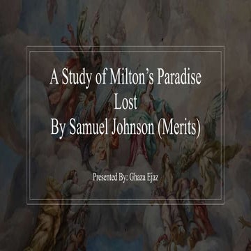 Merits of Milton's Paradise Lost in Samuel Johnson's Criticism