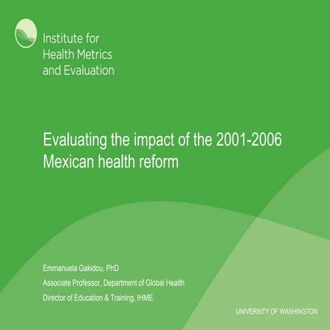 Innovations in Health Service Evaluation Techniques: Emmanuela Gakidou