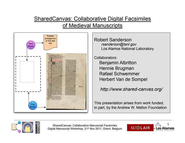SharedCanvas: Collaborative Digital Facsimiles of Medieval Manuscripts