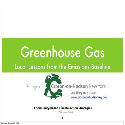 Local Greenhouse Gas Lessons Croton 2009b