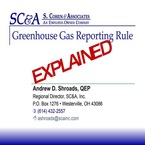 Greenhouse Gas Rule Explained