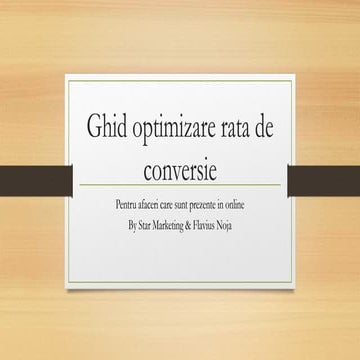 Ghid optimizare rata conversie
