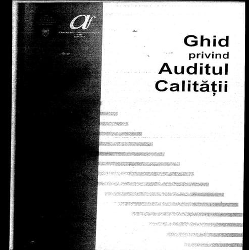 Ghidul privind auditul calitatii