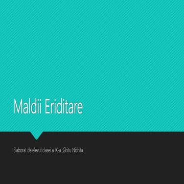 Maladii Ereditare la Biologie în Română.