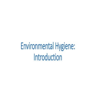 Environmental Hygiene