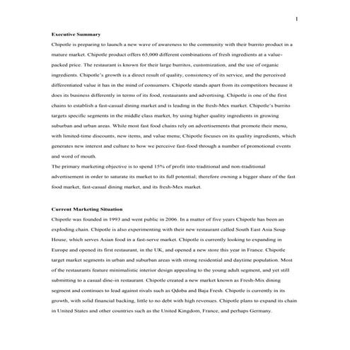 Chipotle Marketing Plan