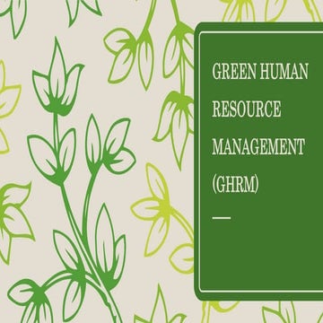 Green Human Resource Management