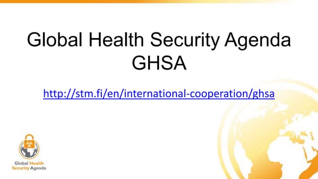 GHSA Global Health Security Agenda ...