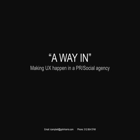 Making UX happen in the world of PR