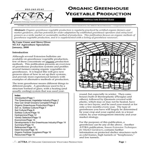 Organic Greenhouse Vegetable Production