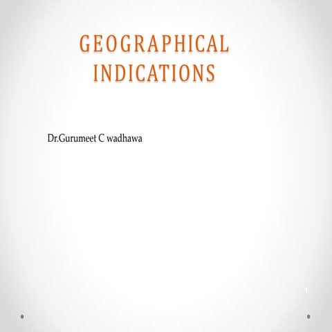 Geographical Indicators