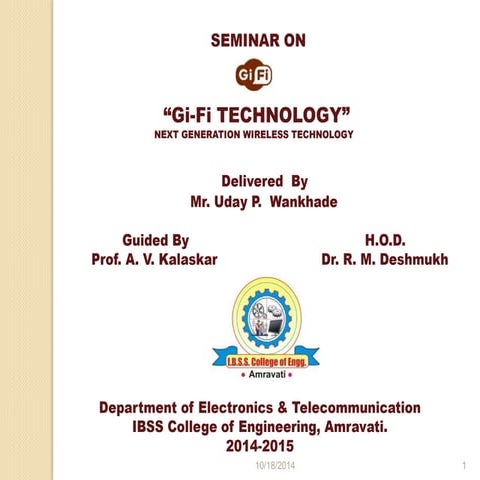 Gi fi Technology (next generation wireless technology)