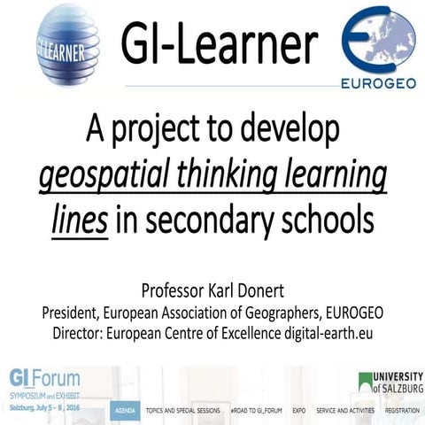 Learning lines for geoSpatial thinking: GI Learner Project