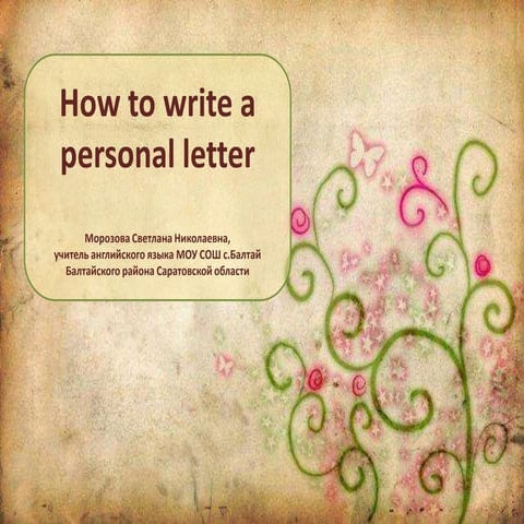 How to write a personal letter