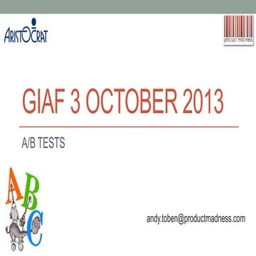 Product Madness - A/B Testing