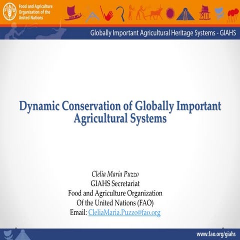 Dynamic Conservation of Globally Important Agricultural Systems