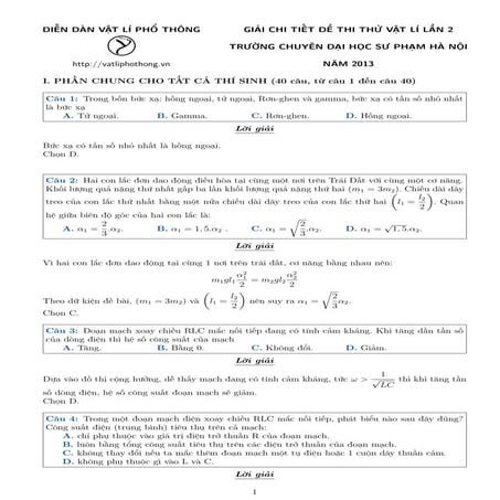 Giai chi tiet de chuyen su pham lan 2 mon vat li   2013 - vatliphothong.vn
