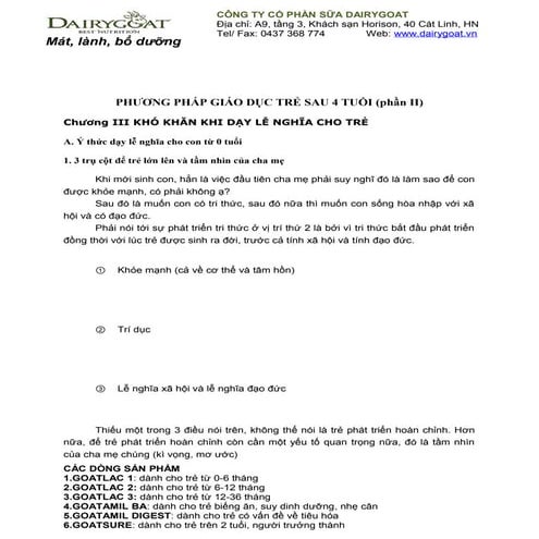 CLB sua de Dairygoat - Phuong phap Nuoi day con kieu Nhat: Giai doan sau 4 tu...