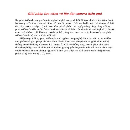 Giai phap lua chon va lap đat camera hieu qua