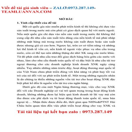 Giải pháp phát triển cho vay xuất nhập khẩu tại ngân hàng NN&PTNN ch...