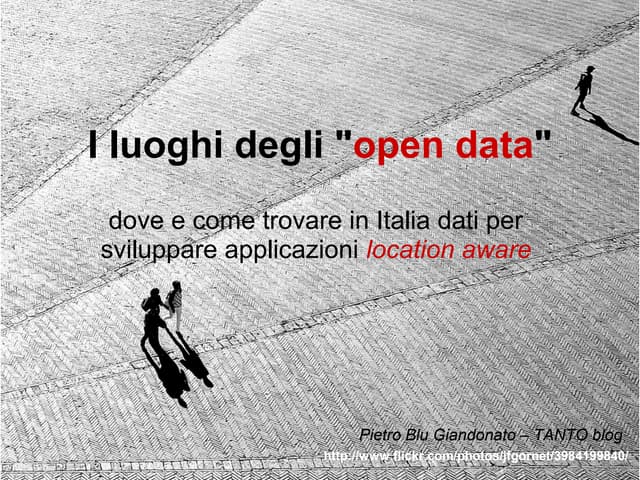 I luoghi degli "open data"