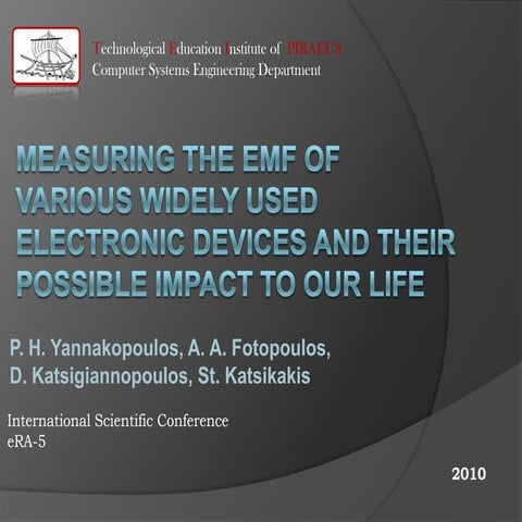 measuring the EMF of various widely used electronic devices and their possibl...
