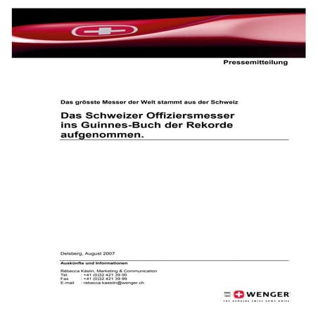 Giant Knife Guinness Pressemitteilung