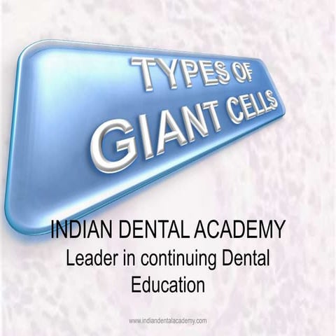 Types of Giant cells /endodontic courses