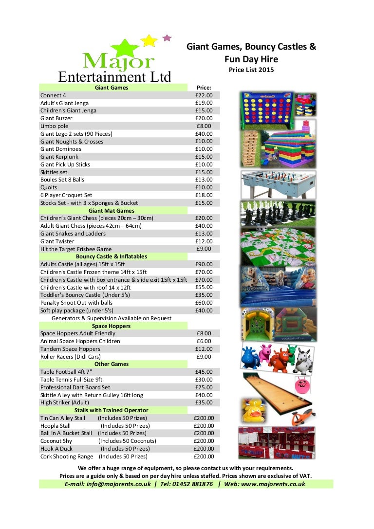 Giant Game Bouncy Castle Hire Price List 15 Giant Game Bouncy Castle Hire Price List 15
