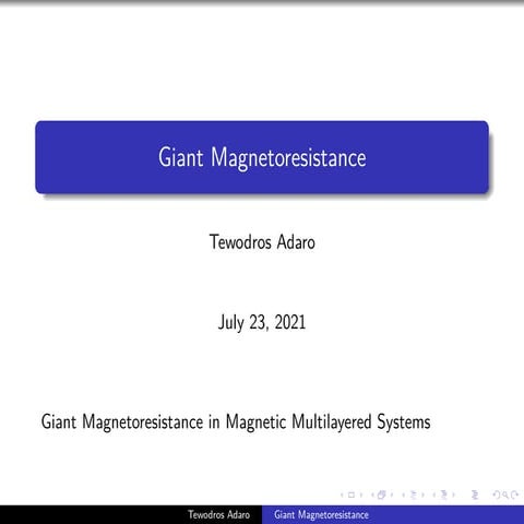 Giant magnetoresistance ppt
