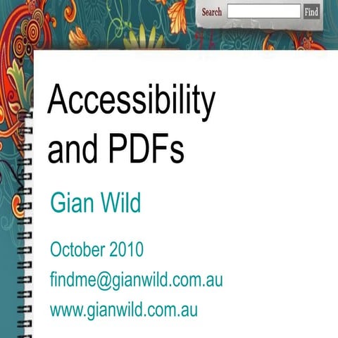 Accessibility and PDFs