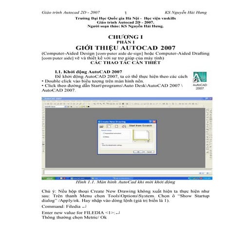 Giáo trình Autocad 2007 full Tiếng Việt