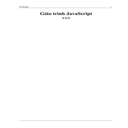 Giao trinh java_script | PDF