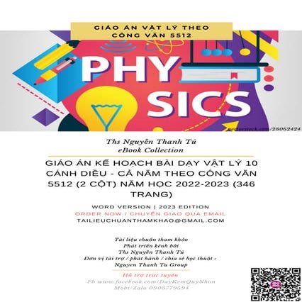 GIÁO ÁN KẾ HOẠCH BÀI DẠY VẬT LÝ 10 CÁNH DIỀU - CẢ NĂM THEO CÔNG VĂN 5512 (2 C...