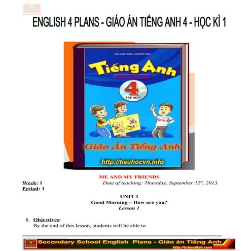 Giao an tieng anh 4   hoc ki i   2015
