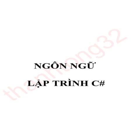 Giao trinh csharp tieng viet[bookbooming.com]