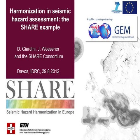 Harmonization of seismic hazard assessment: the SHARE example