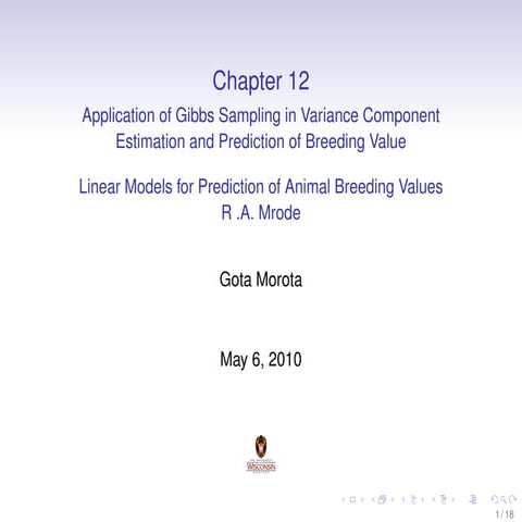Chapter 12 Application of Gibbs Sampling in Variance Component ...