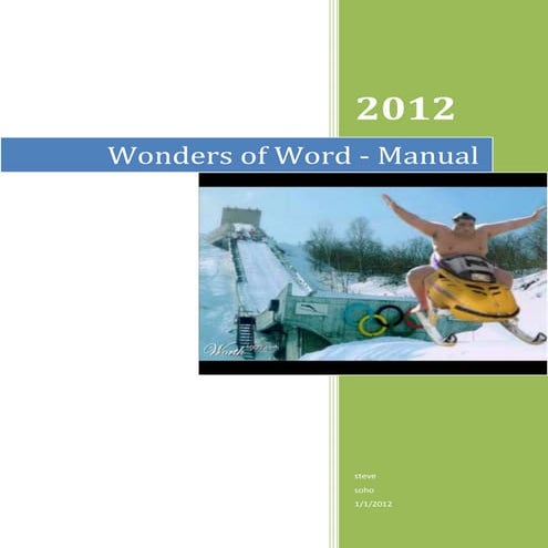 Gibbs wonders of word manual made in class