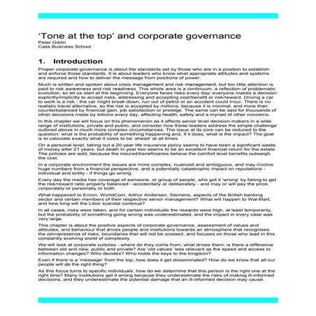 Peter Giblin - Tone at the Top