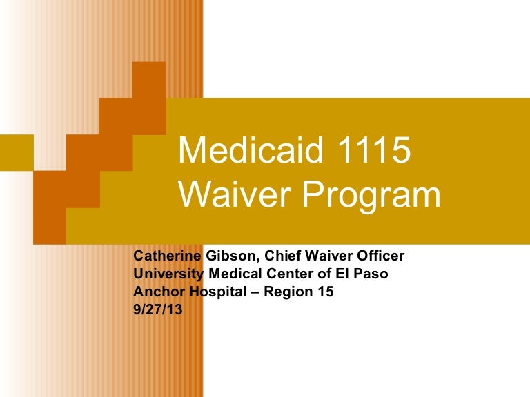 Medicaid 1115 Waiver Program