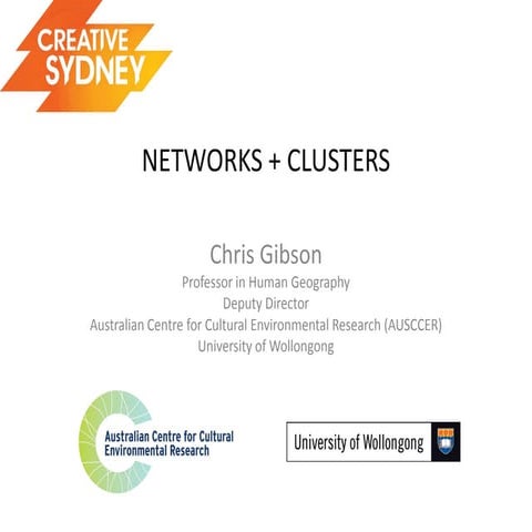 Creative sydney festival 2010  networks and clusters