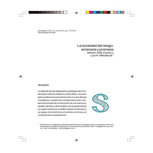 Giddens y beck sociedad de riesgo