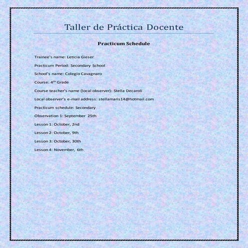 Gieser leticia   practicum schedule - secondary level