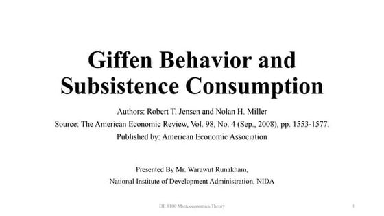 Economics giffen GOODS | PPTX